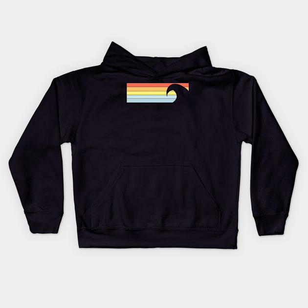 Retro Wave Sunset Kids Hoodie by kaulang